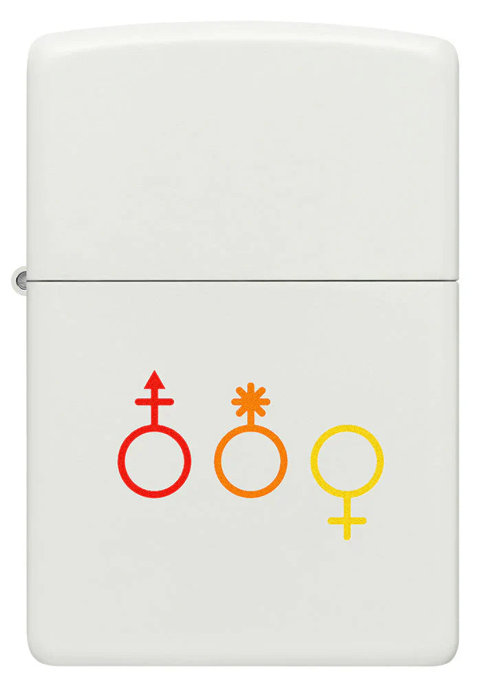 Zippo Gender Icons White Matte - Kveikjari