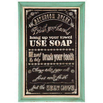 Bathroom Rules - Viðarskilti