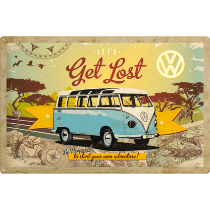 VW Bulli - Let´s Get Lost - Stórt Skilti