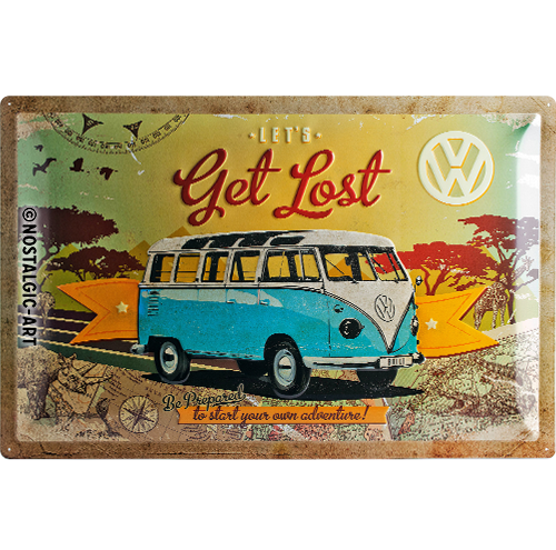 VW Bulli - Let´s Get Lost - Stórt Skilti