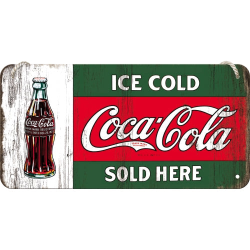 Coca Cola - Ice Cold Sold Here - Hangandi Skilti