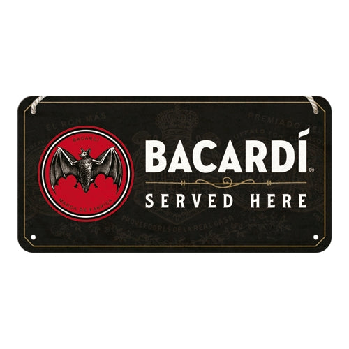 Bacardi - Served Here - Hangandi Skilti