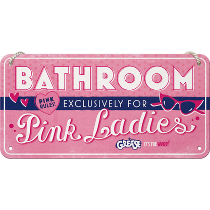 Grease Pink Ladies Bathroom - Hangandi Skilti