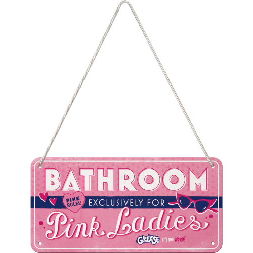 Grease Pink Ladies Bathroom - Hangandi Skilti
