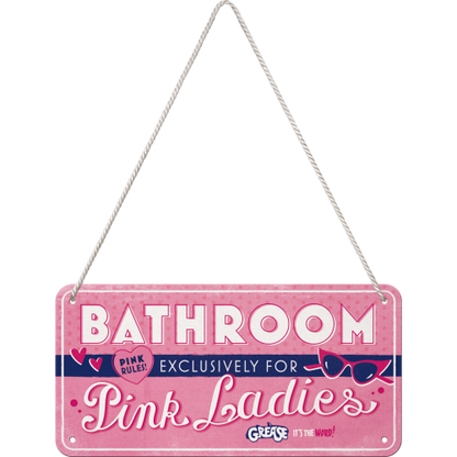 Grease Pink Ladies Bathroom - Hangandi Skilti