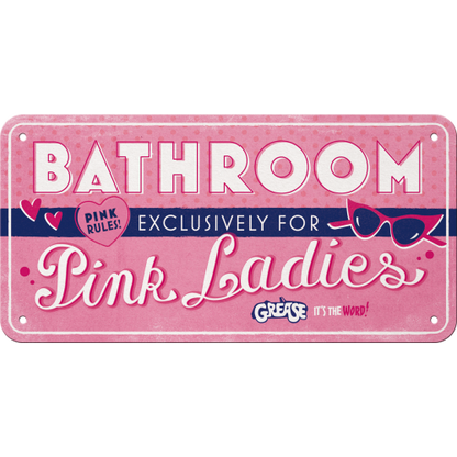 Grease Pink Ladies Bathroom - Hangandi Skilti