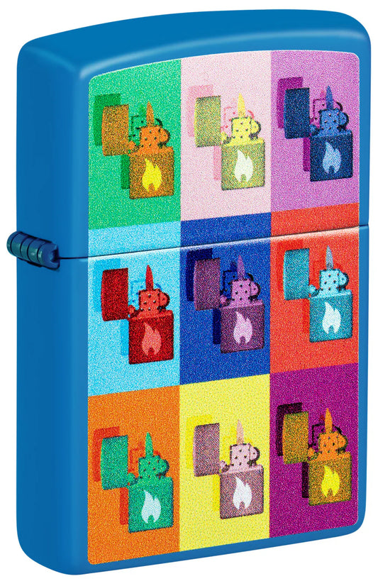 Zippo Pop Art Collage Sky Blue - Kveikjari