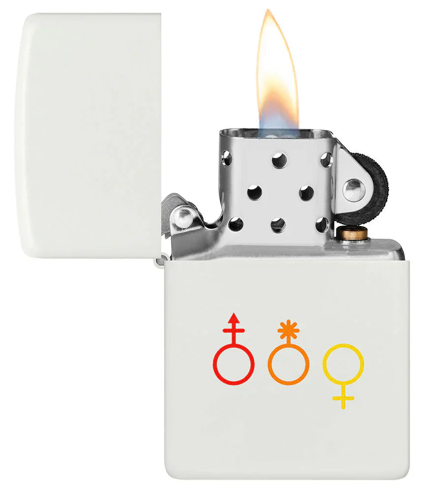 Zippo Gender Icons White Matte - Kveikjari