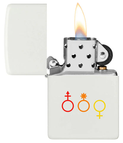 Zippo Gender Icons White Matte - Kveikjari