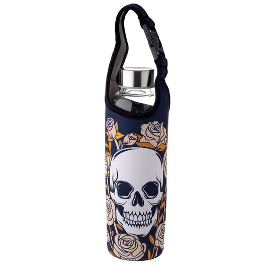Skulls & Roses - glerflaska