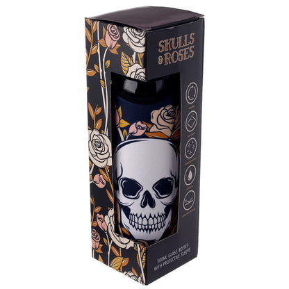 Skulls & Roses - glerflaska