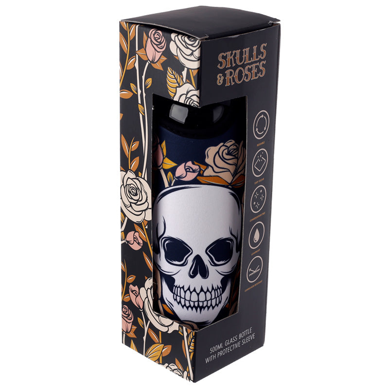 Skulls & Roses - glerflaska