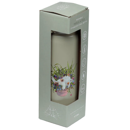 Kim Haskins - Kisa í blómapotti - stálbrúsi