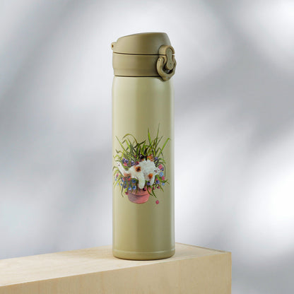 Kim Haskins - Kisa í blómapotti - stálbrúsi