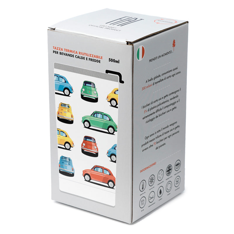 Retro Fiat 500 - stál ferðabolli