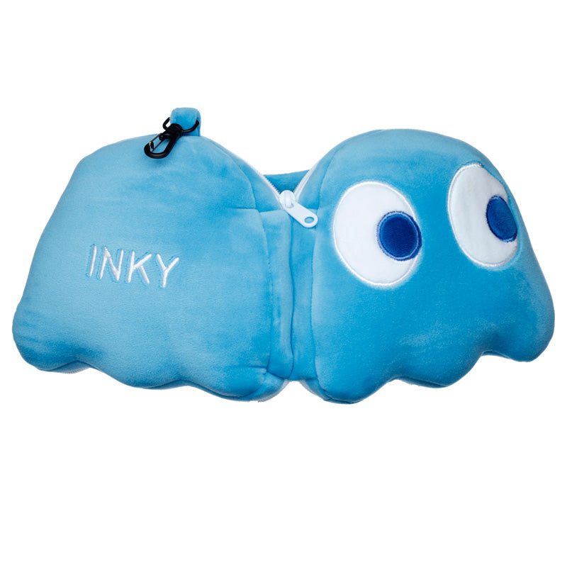 Relaxeazzz Pac-Man Blue Ghost - ferða púði og augngríma