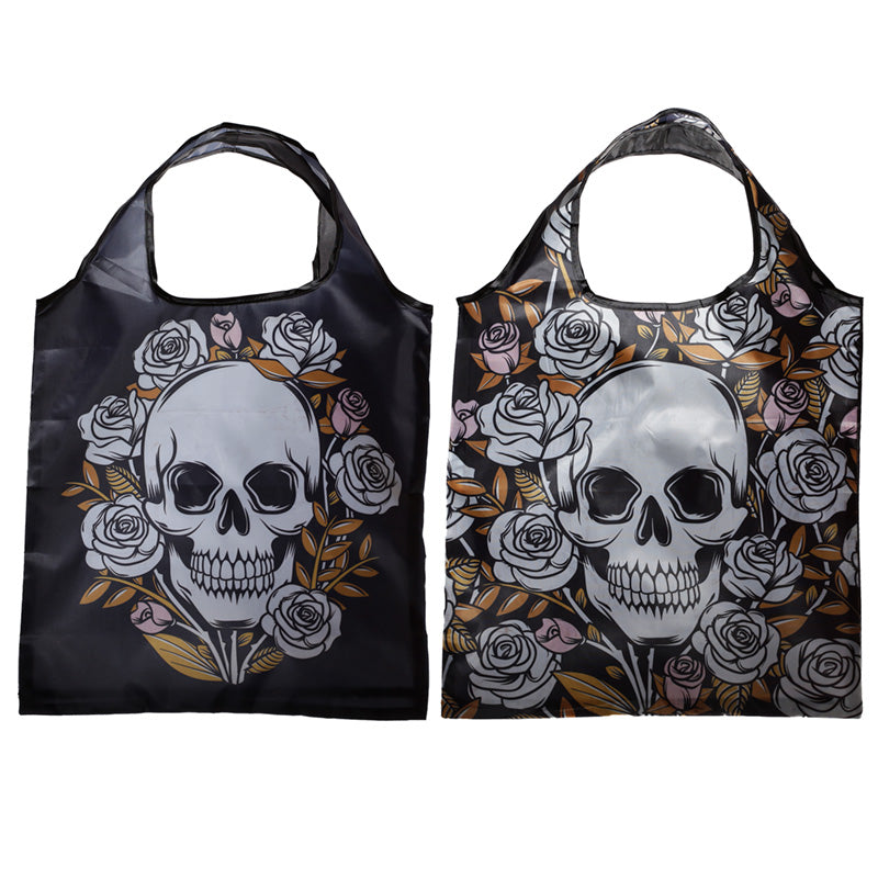 Skulls & Roses innkaupapokar - samanbrjótanlegir