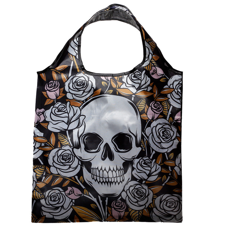 Skulls & Roses innkaupapokar - samanbrjótanlegir
