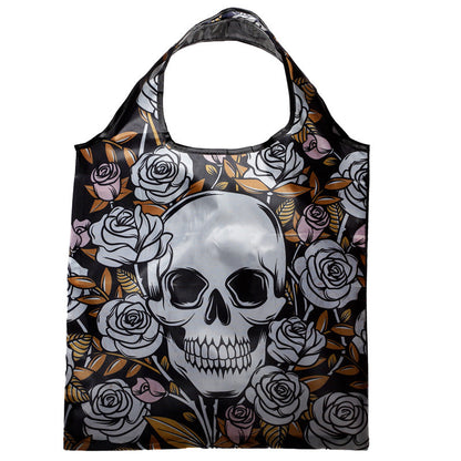 Skulls & Roses innkaupapokar - samanbrjótanlegir