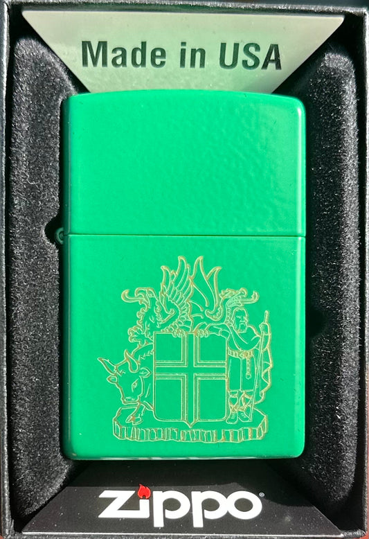 Zippo Skjaldamerki Grass Green Matte - Kveikjari