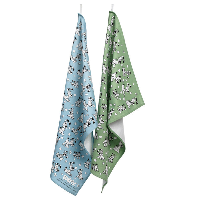 Asterix Tea Towels Idefix (Dogmatix) - uppþvottastykki 2 stk í pakka