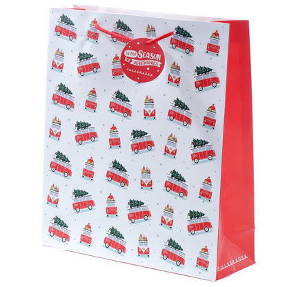 Christmas Volkswagen Camper Bus VW T1 gjafapoki - Extra Large