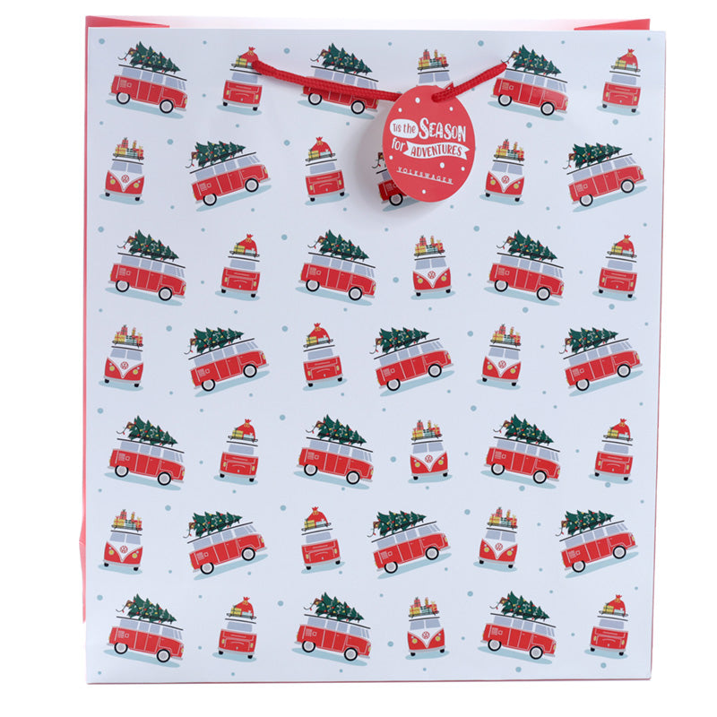Christmas Volkswagen Camper Bus VW T1 gjafapoki - Extra Large