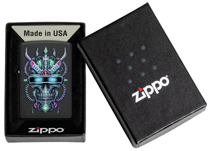 Zippo Cyber Skull Black Matte - Kveikjari