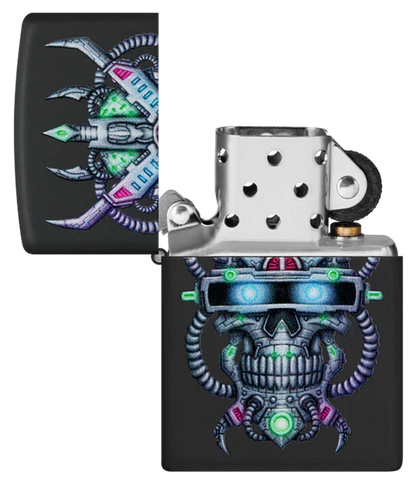 Zippo Cyber Skull Black Matte - Kveikjari