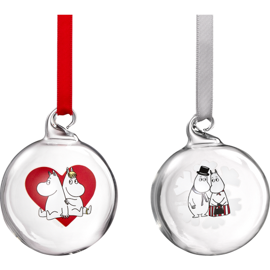 Jólakúlusett 5cm Heart snowflake